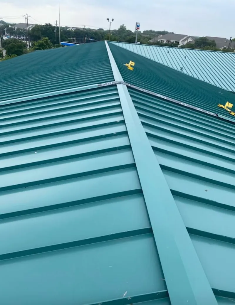 Green commercial metal roof ridge and valley for Metal Roof Repair in White Rock